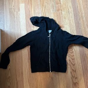 “To love” artfully distressed hoodie